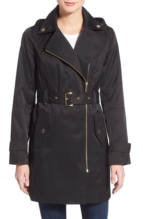 mens michael kors hooded trench coat|Michael Kors trench coat nordstrom.